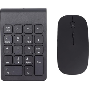 Teclado Numérico Plug and Play 2.4Ghz Inalámbrico 1200 dpi Combo de Mouse Sensible para Oficina en Casa Juego de Teclado Numérico 2.4Ghz Combos 1200DPI Óptico y Teclado de 18