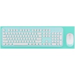 Teclado Ratón, Teclado Ratón Y Teclado Inalámbrico Bluetooth Combos Teclado Delgado Teclado Portátil para PC/Mac Negro Azul Rosa,Azul - Imagen 1