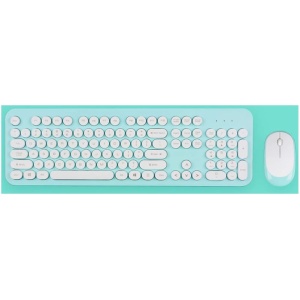 Teclado Ratón, Teclado Ratón Y Teclado Inalámbrico Bluetooth Combos Teclado Delgado Teclado Portátil para PC/Mac Negro Azul Rosa,Azul
