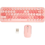 Teclado USB Ratón 2.4G Inalámbrico 68 Teclas Teclado Ratón de Juego Retro de Bajo Consumo para PC (Tema Rosa) - Imagen 1