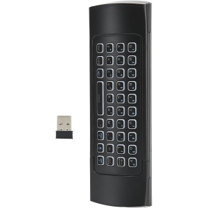 Teclado de Doble Cara con Control Remoto, Ratón Aéreo Inalámbrico con Retroiluminación de 6 Ejes y 2,4 G con Receptor USB 2.0, para PC, Proyectores, Contenedores de Televisión,
