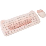 Teclado de Máquina de Escribir con Teclas Redondas Retro de 2,4G, Combinación de Teclado y Ratón Inalámbricos con Teclado de 84 Teclas y Juego de Ratón de 4 Teclas para PC, (Brown) - Imagen 1