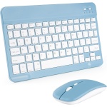 Teclado inalámbrico portátil, AIMMIE Rechargeable10 Teclado Universal ultradelgado para Tableta con Mouse inalámbrico, pequeño Teclado inalámbrico para tabletas iOS/Android/Windows, computadoras - Imagen 1