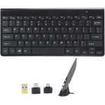 Teclado ultradelgado portátil inalámbrico Bluetooth 2.4G, con KM-909 Pocket Pen Mouse Ratones de escritura a mano inalámbricos ópticos, Teclado silencioso para negocios Teclado para teléfono y computa - Imagen 1