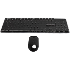 Teclado y Ratón Inalámbricos, Teclado Inalámbrico para Juegos, Conexión Estable de 2,4 GHz con Receptor para PC (Black)
