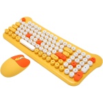 Teclado y Ratón Inalámbricos Teclado y Ratón Coloridos Sensibles Conexión Plug and Play 2,4G para 98 7 8 10 11 2000 (Yellow) - Imagen 1
