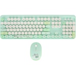 Teclado y Ratón USB, Combinación de Teclado y Ratón Inalámbricos Inalámbricos de 1600 DPI para para la Familia (GREEN) - Imagen 1