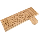 Teclado y ratón de bambú Ratón inalámbrico de bambú inalámbrico Teclado de Madera de bambú Ultrafino Peine para ratón Kg201 para decoración Impermeable MG94 N - Imagen 1