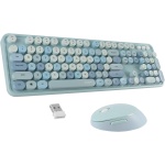 Teclados Silenciosos Juego de ratón y Teclado inalámbrico Keycap Punk Keyboard 2,4G inalámbrico y/PC/Teclado silencioso y ratón Teclado Laptop (Blue, One Size) - Imagen 1