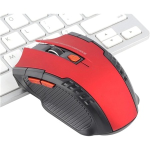Trailrest Ratón Pequeña Ratón 2.4GHz Inalámbrico 6 Teclas 2000 DPIJuego Home Office Diseño Ergonómico Ratón Personalizada (Red, One Size)