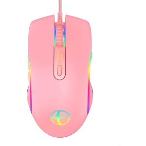 Trailrest Ratón Tooth Ratón Tipo C con Cable con retroiluminación RGB dpi Ajustable para Juegos de computadora portátil Ratón Y Teclado Inalámbrico (B, One Size)