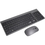 Trisar Combo de Teclado y Ratón Inalámbricos, Adaptador USB Silencioso Ultrafino de 2,4G para Teclado Inalámbrico y Ratón para el Trabajo (Gris Oscuro), Trisarsxq73n46wm-12 - Imagen 1