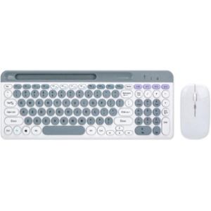 TsoLay Teclado y RatóN InaláMbricos Bluetooth con Teclas Redondas, Aptos para Tabletas y PortáTiles, Color