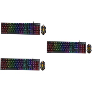 UKCOCO 3 Juegos De Teclado Y Ratón con Cable USB Teclado con Cable Y Ratón Teclado Y Teclado LED Teclados para Portátiles Profesionales con Cable Teclado Inalámbrico LED Parte