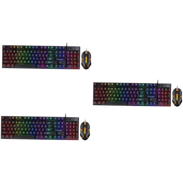 UKCOCO 3 Juegos De Teclado Y Raton con Cable USB