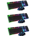 UKCOCO 3 Piezas Teclado con Cable de computadora Teclado LED Teclado inalambrico Teclado mecanico inalambrico Cable USB Teclado USB y LED de Color ratón Brillar Colocar - Imagen 1