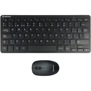 UNYKAch Kit Mini Teclado y Ratón Inalámbricos MK288 Pro Nano USB Wireless 2.4 GHz, 79 Teclas Membrana, 1200 dpi, Silencioso, Ergonómico, Windows, Mac, Android, Linux