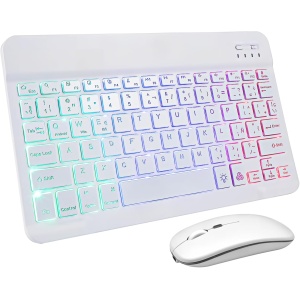 Uonlytech 1 Juego De Teclado Y Ratón Inalámbricos Ratón Inalámbrico Teclados Inalámbricos Teclado Inalámbrico para Tableta Teclado Portátil Ratón Y Teclado Batería De Teclado Blanca