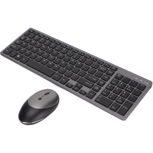 VBESTLIFE Combo de Teclado Inalámbrico Y Ratón, Teclado Inalámbrico de Tamaño Completo Ultrafino de 2,4 GHz Y Juego de Ratón de 3 dpi (800/1200/1600) con Receptor USB para PC Portátil