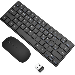 VENTDOUCE Teclado Y Mouse Inalámbrico Juego Teclado Y Mouse Inalámbricos con Receptor USB Combos Teclado Y Mouse Tamaño Completo USB Silencioso 2.4GHz para PC Computadoras, Windows