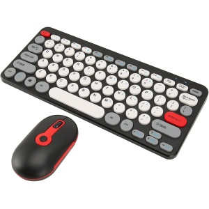 VGEBY Juego de Teclado Inalámbrico y Ratón, 2,4 G, Mini Teclado Inalámbrico, Combo de Ratón, Ligero, Silencioso, Inalámbrico, Teclado de PC, Ratón USB, Juego de Teclado para (Black)