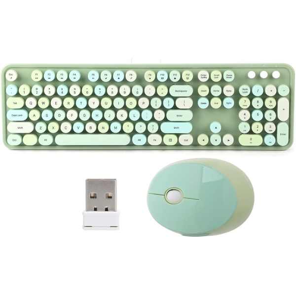 VGEBY Juego de Teclado y Raton Inalambricos de 104 Teclas