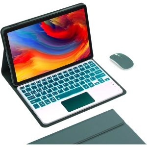 VLEAQC Funda con Teclado retroiluminado para Lenovo Tab P11 Plus 2021 (TB-J616F/607F) y P11 2020 (TB-J606F/TB-J606X) de 11 Pulgadas, Teclado y ratón con Panel táctil inalámbrico, Estuche,Dark Green