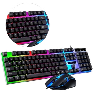 Veemoon Colocar Teclado con Cable de computadora Teclado USB y Teclado LED Cable USB Teclado inalambrico mecanico Teclado inalambrico LED ratón The Game teclados de computadora Brillar