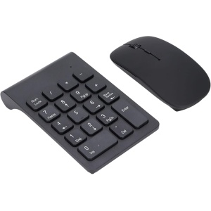 Vikye Combo de Ratón con Teclado Numérico Inalámbrico de 2,4 GHz, Plug and Play, 1200 dpi, Tamaño Portátil, Amplia Compatibilidad