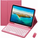 XFTeoux Funda con Teclado para iPad 10Th 10.9Inch 2024 con Ratón, Lindo Teclado Redondo De Color Inalámbrico Desmontable, Funda Folio De Piel con Soporte para Lápiz para iPad 10 Generation,Rojo - Imagen 1
