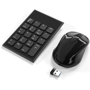 Yeemie Pro Teclado Numérico y ratón Combo, 2.4G Teclado Numérico y Mouse USB Ultradelgado Portátil para Computadora Portátil, Computadora de Escritorio, PC, Solo un Receptor USB