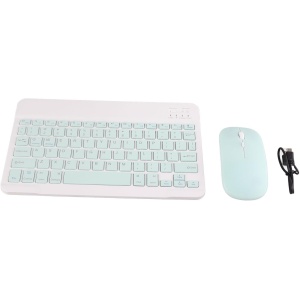 Yoidesu Combo de Teclado Y Mouse Bluetooth Recargable, Teclado Inalámbrico Ultrafino de 10 Pulgadas con Mouse dpi para Android Windows Tablet Teléfono Celular iPhone(Verde)