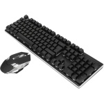 ciciglow Combo de Teclado Mecánico Y Mouse, RGB Retroiluminado con Cable Recargable 3200DPI Ratones Teclado Inalámbrico para Juegos para PC Gamer Computadora de Escritorio - Imagen 1