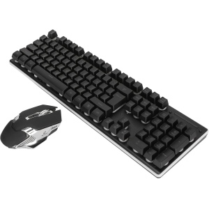 ciciglow Combo de Teclado Mecánico Y Mouse, RGB Retroiluminado con Cable Recargable 3200DPI Ratones Teclado Inalámbrico para Juegos para PC Gamer Computadora de Escritorio