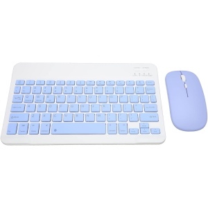 ciciglow Juego de Ratón y Teclado Inalámbrico, Combinación de Ratón y Teclados de Ordenador de 10 Pulgadas para Tableta y Teléfono Móvil (Blue)