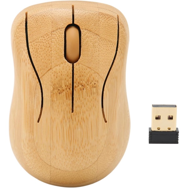 ciciglow Teclado y Raton Inalambricos de bambu Dispositivos Inalambricos de