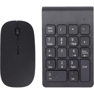 gernie Teclado numérico y ratón inalámbricos, Teclado numérico inalámbrico silencioso portátil de 2,4 GHz, Teclado numérico de Contabilidad financiera con ratón inalámbrico