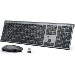 iClever Juego de teclado y ratón inalámbricos 2.4G, USB-C recargable, tamaño original, delgado, delgado y resistente para Windows 7/8/10, Mac OS - Imagen 1