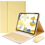 iPad Pro 11 Pulgadas 2020 Funda con Teclado y ratón Teclado Bluetooth inalámbrico Desmontable Portalápices Funda Delgada de Cuero Inteligente para iPad Pro 11 Pulgadas (Amarillo) - Imagen 1