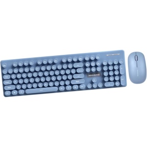 jojofuny 1 Juego De Teclado Y Ratón Inalámbricos Teclado WiFi Teclado Portátil Teclado Silencioso Azul Lindo Inalámbrico Silencioso Inalámbrico N520 Sensación Mecánica Abs