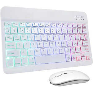 jojofuny 1 Juego Juego de Teclado y Mouse inalámbricos Teclado de la Tableta Teclado con ratón Teclado y ratón inalámbricos Teclado inalambrico Batería del ratón (420 mAh)