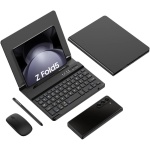 para Samsung Galaxy Z Fold 6 5 4 3 2 Set de Teclado, ratón y bolígrafo con Soporte para teléfono Funda metálica Plegable con bolígrafo Combo de Teclado y ratón inalámbricos para Oficina (Black) - Imagen 1