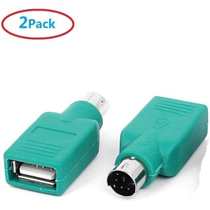 prow® Cable USB A hombre con Mini 6 pines hembra Teclado de ordenador inalámbrico Ratón convertidor adaptador acoplador de conector – Paquete de 2 (verde)