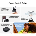 Xiaomi Auriculares in Ear Bluetooth Redmi Buds 4 Active BHR8000GL Blanco - Imagen 3