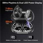 Jesebang Auriculares Inalambricos Deportivos, Auriculares Bluetooth 5.3 HiFi Estéreo Cascos con Dual LED Pantalla, Llamadas Nítidas con HD Micrófono, Controladore 13 mm Bass Potentes - Imagen 5