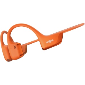 SHOKZ OpenRun Pro 2 Auriculares Deportivos de Conducción Ósea, Inalámbricos Bluetooth 5.3, Micrófonos con Cancelación de Ruido, Resistente al Agua IP55, 12h Reproducción, Carga Rápida USB-C, Naranja