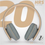 PowerLocus Auriculares Inalámbricos Diadema, Cascos Bluetooth con Micrófono Incorporado, Alta fidelidad Estéreo Plegables Cerrados, Micro SD/TF, FM para Móviles/TV/PC (Gris Asfalto) - Imagen 7