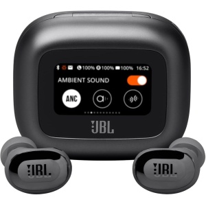 JBL Live Buds 3 Auriculares inalambricos de botón,True Wireless con cancelación de ruido adaptable, hasta 40 horas de reproducción, Bluetooth, audio de alta resolución, negro