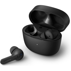PHILIPS TAT2206BK/00 Auriculares Bluetooth con Micrófono/Resistentes a Salpicaduras y Sudor, 18h de Reproducción, Ajuste Cómodo/Auriculares Inalámbricos/Earbuds, Negro