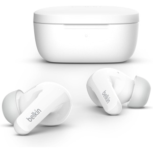 Belkin Auriculares inalámbricos True Wireless SOUNDFORM Flow con cancelación Activa del Ruido, Bluetooth, Carga inalámbrica, Resistencia IPX5, 31 Horas de batería, iPhone, Galaxy y Pixel, Blancos